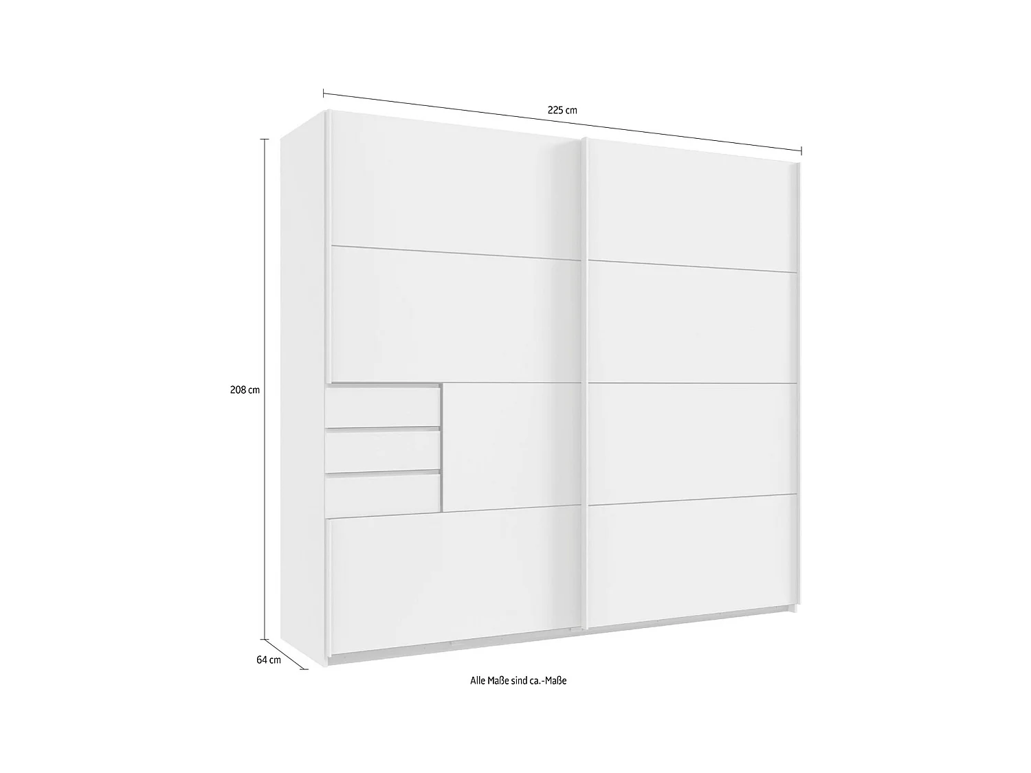 SCHWEBETÜRENSCHRANK Saigon graphit / Eiche Artisan 225 / 64 / 208cm