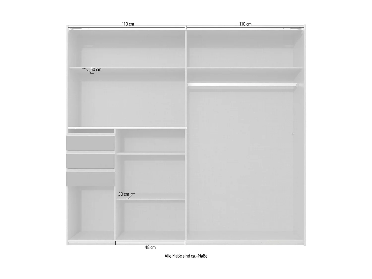 SCHWEBETÜRENSCHRANK Saigon graphit / Eiche Artisan 225 / 64 / 208cm