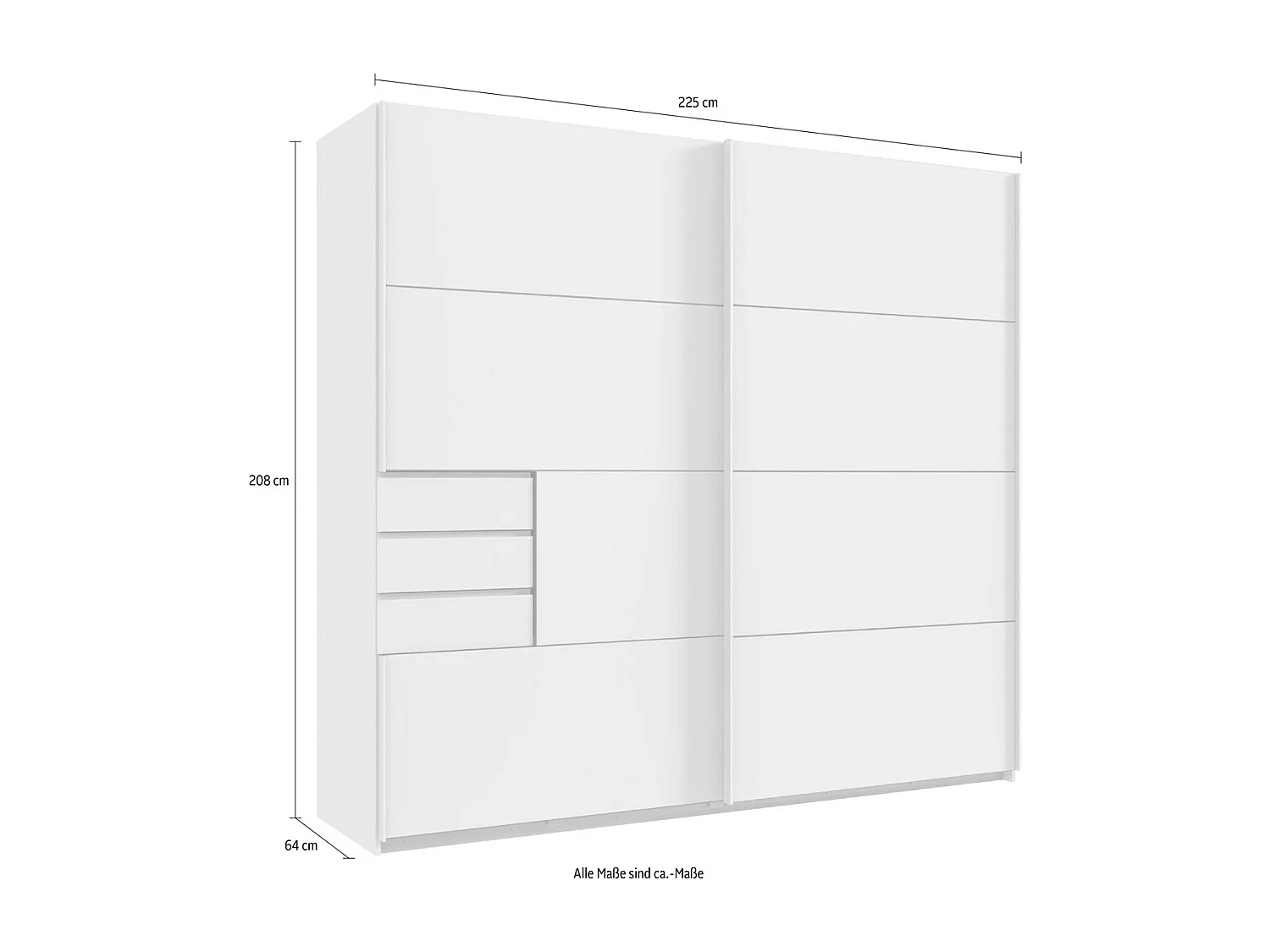 SCHWEBETÜRENSCHRANK Saigon graphit / Eiche Artisan 225 / 64 / 208cm