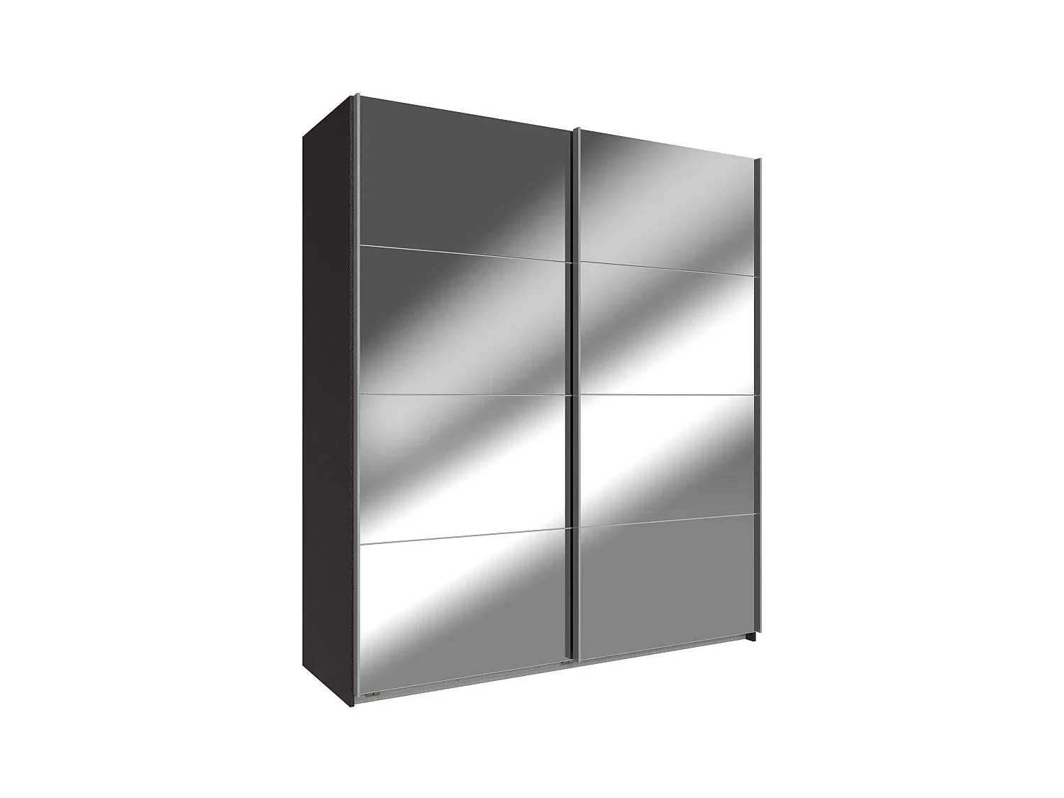 SCHWEBETÜRENSCHRANK Easy Plus graphit / Spiegel 180 / 65 / 210cm