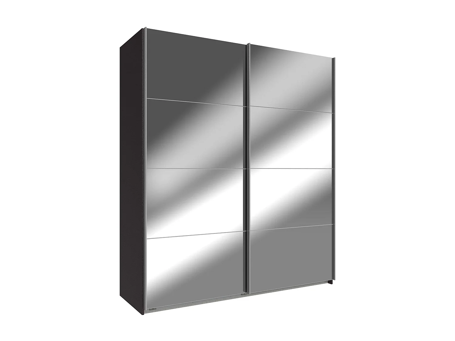 SCHWEBETÜRENSCHRANK Easy Plus graphit / Spiegel 180 / 65 / 210cm