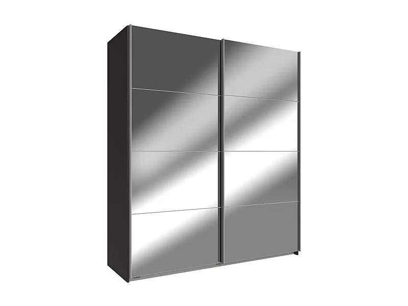 SCHWEBETÜRENSCHRANK Easy Plus graphit / Spiegel 180 / 65 / 210cm
