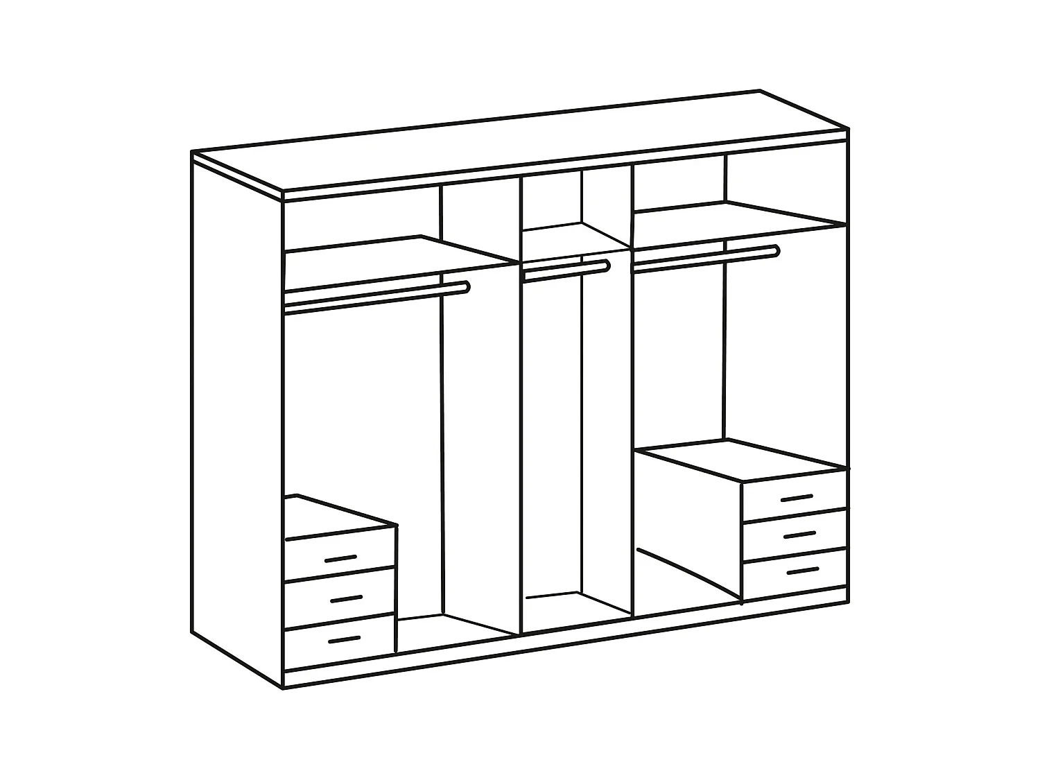 KLEIDERSCHRANK Fuegen Eiche Sägerau / weiß 225 / 58 / 208cm