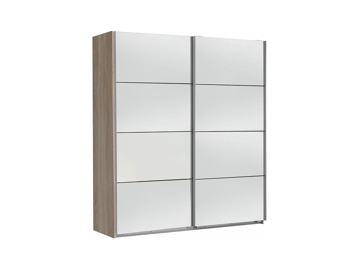 SCHWEBETÜRENSCHRANK Easy Plus Eiche sägerau / Spiegel 180 / 65 / 210cm