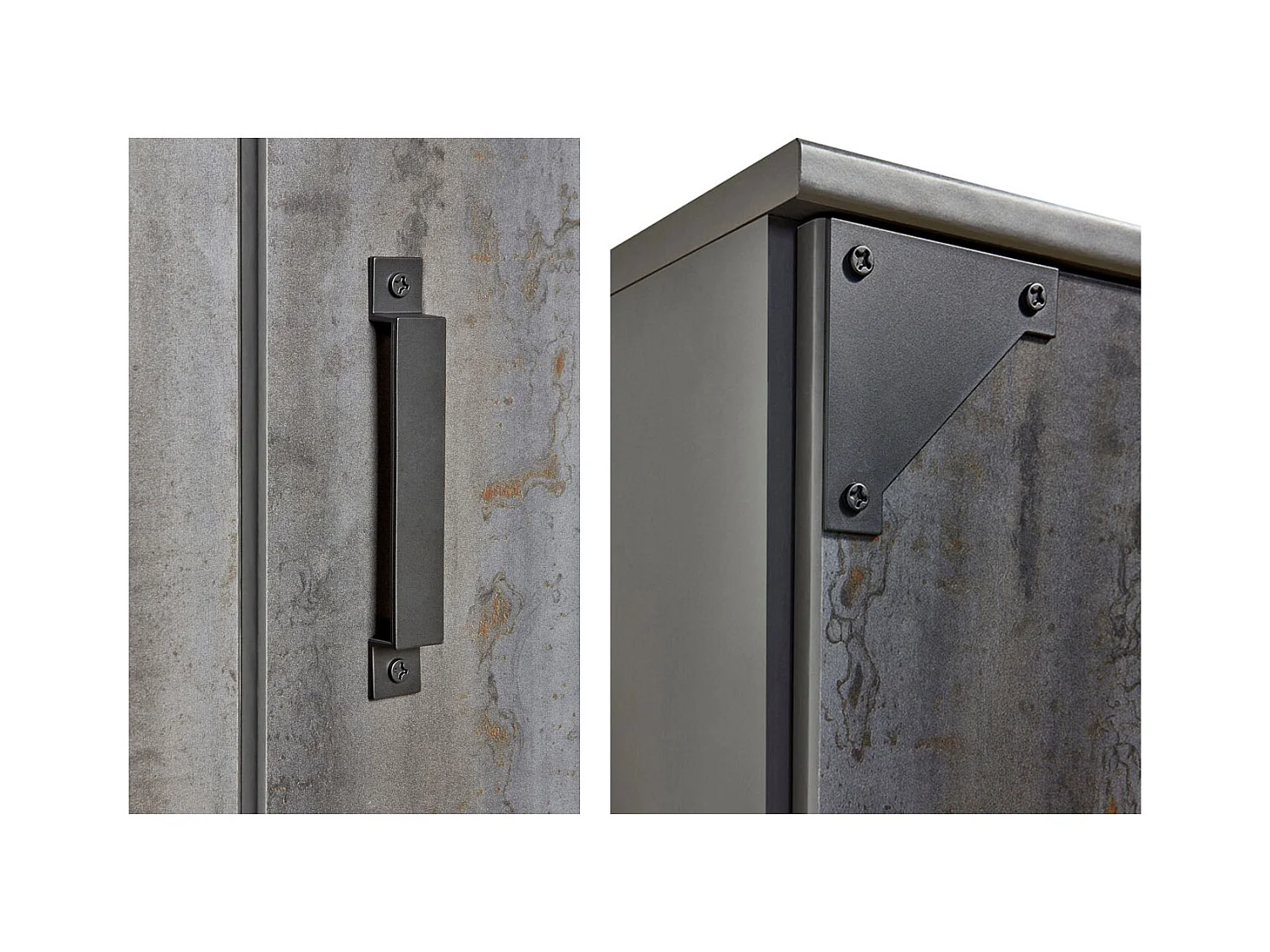 KLEIDERSCHRANK Buchum graphit / Digitalprint Steel 135 / 58 / 199cm