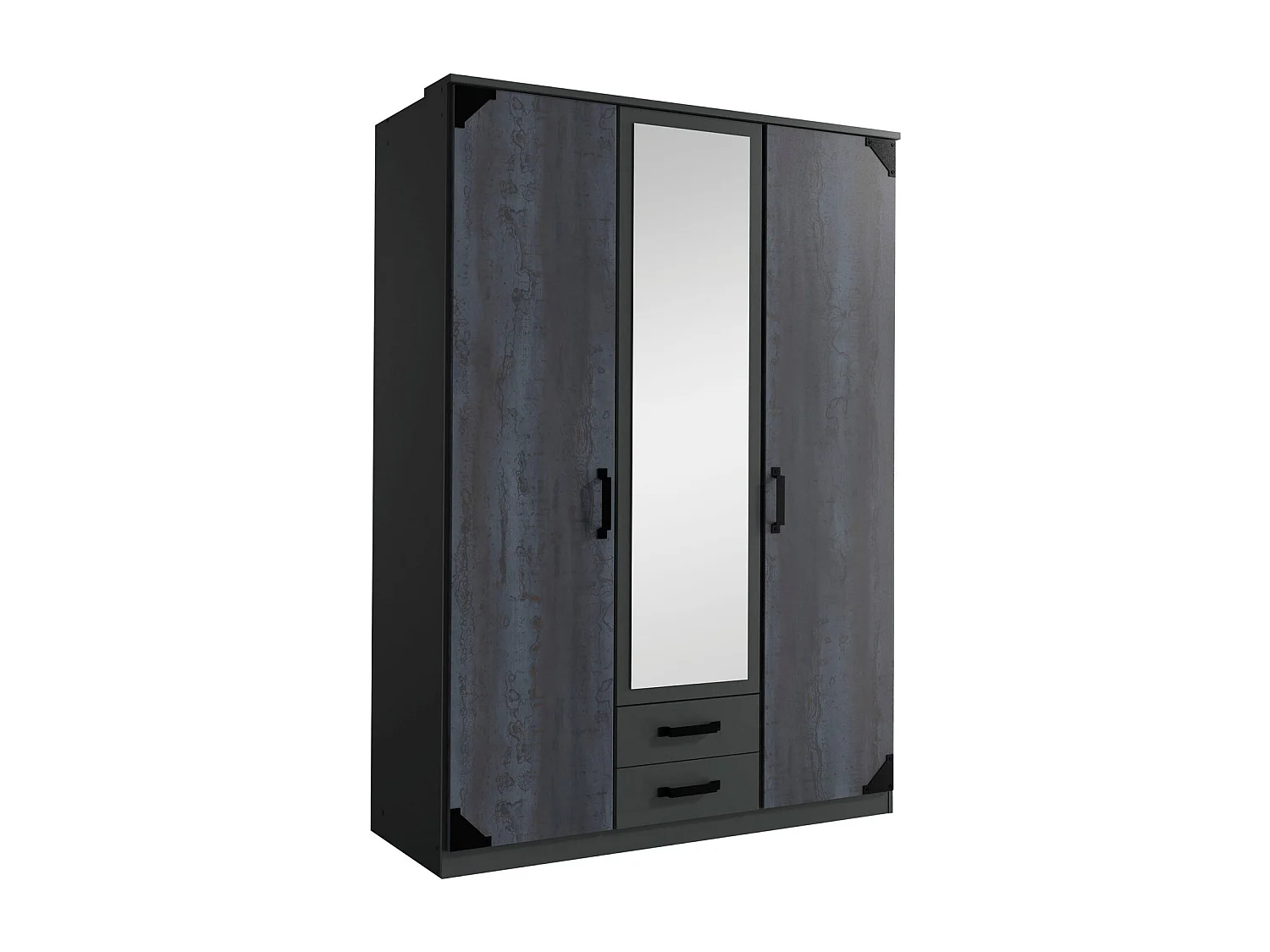 KLEIDERSCHRANK Buchum graphit / Digitalprint Steel 135 / 58 / 199cm