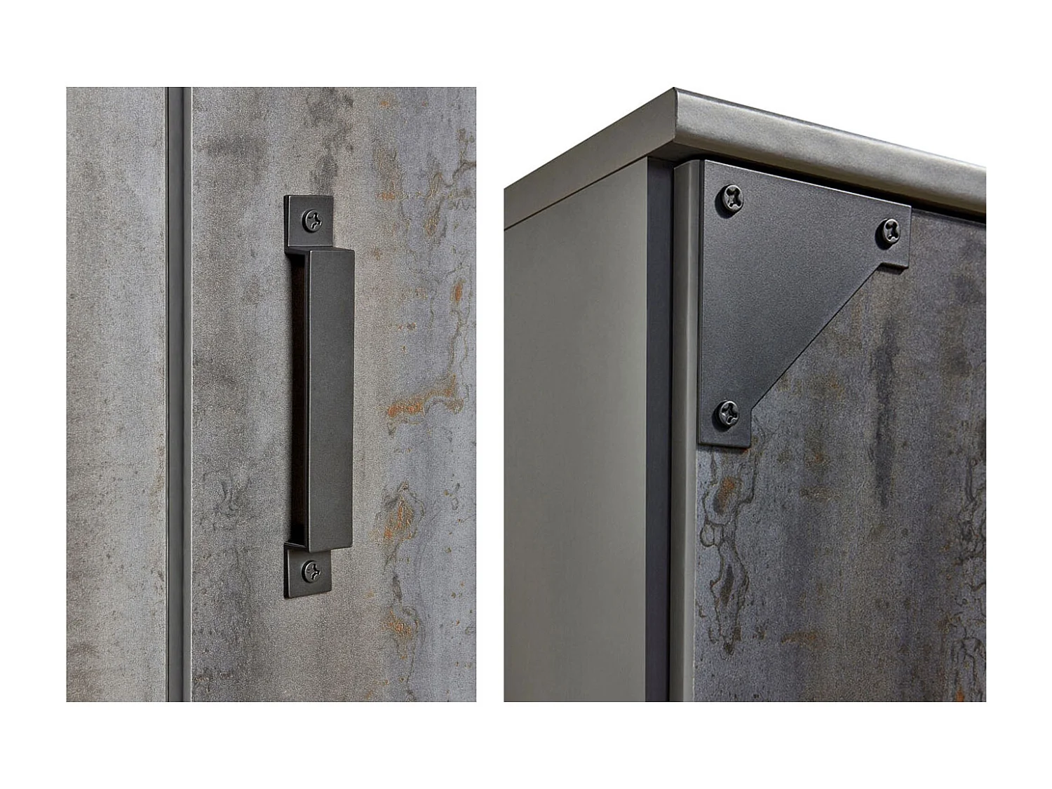 KLEIDERSCHRANK Buchum graphit / Digitalprint Steel 135 / 58 / 199cm