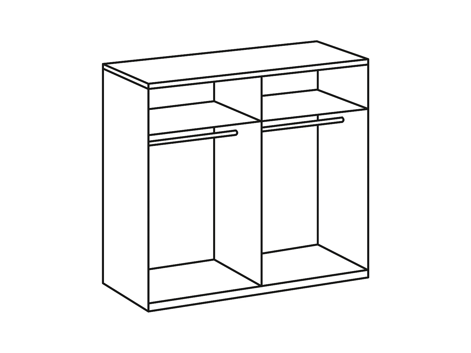 KLEIDERSCHRANK Newport weiß 180 / 58 / 236cm