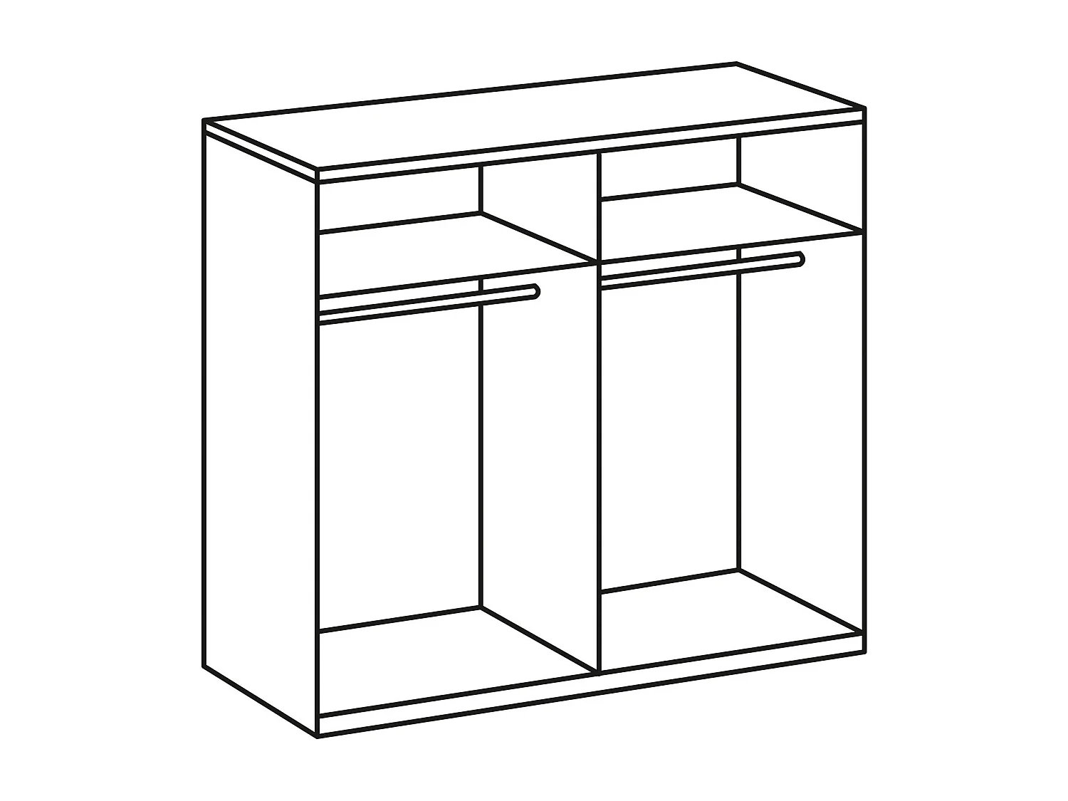 KLEIDERSCHRANK Newport weiß 180 / 58 / 236cm