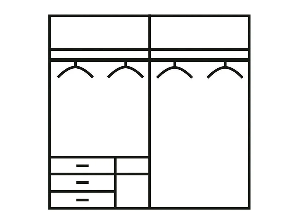 SCHWEBETÜRENSCHRANK Level Plankeneiche / weiß 200 / 65 / 216cm