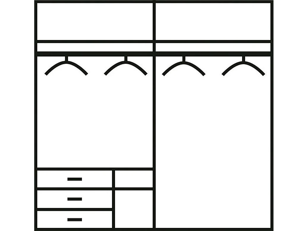 SCHWEBETÜRENSCHRANK Level Plankeneiche / weiß 200 / 65 / 216cm