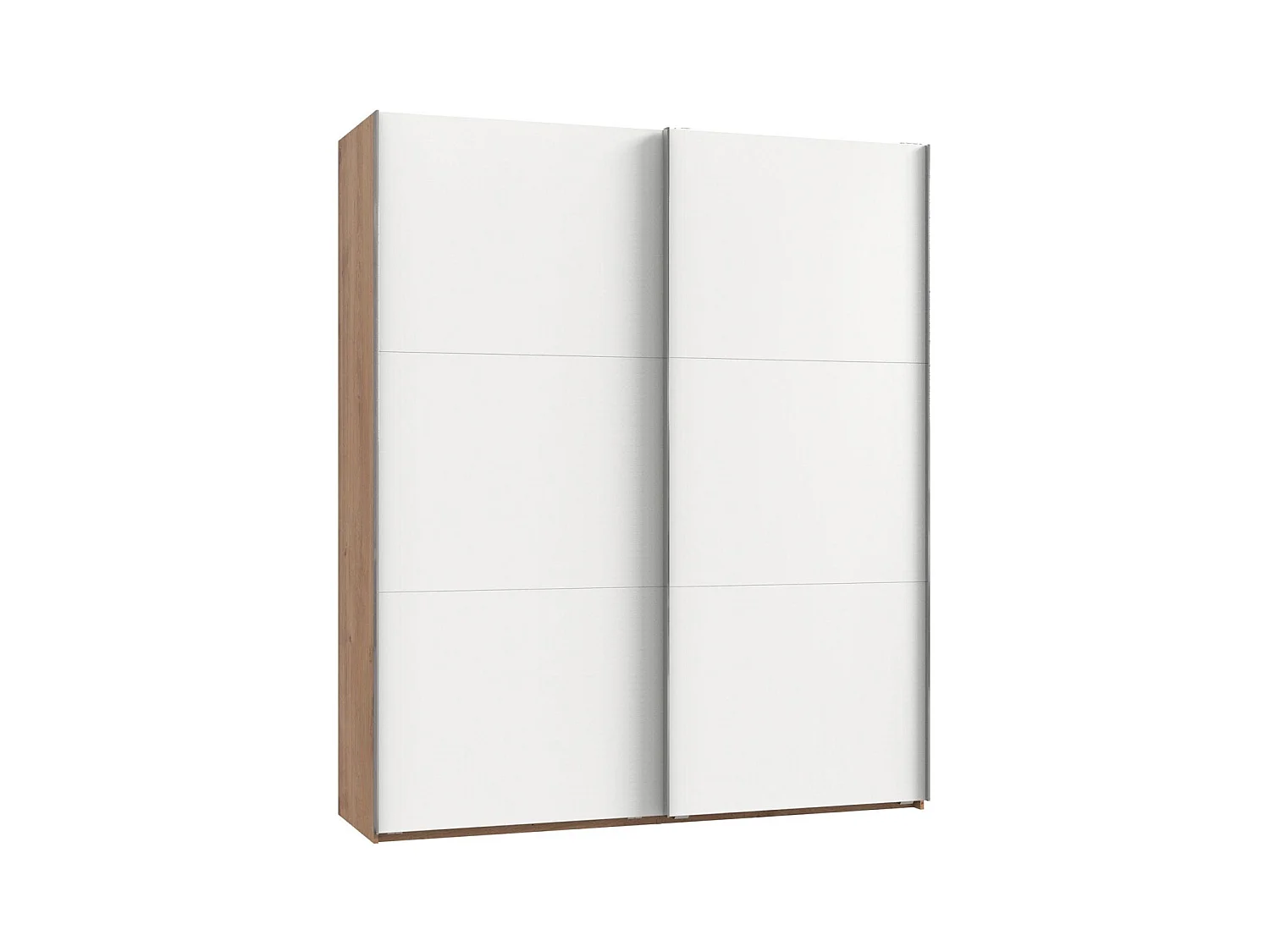 SCHWEBETÜRENSCHRANK Level weiß / Plankeneiche 200 / 65 / 236cm