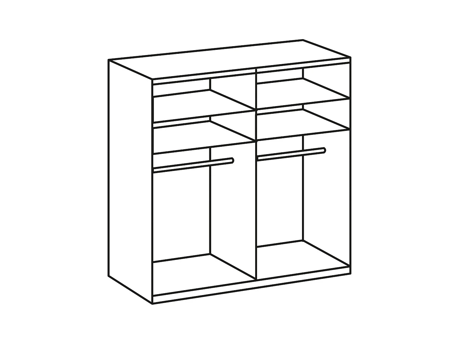 SCHWEBETÜRENSCHRANK Level weiß / Plankeneiche 200 / 65 / 236cm