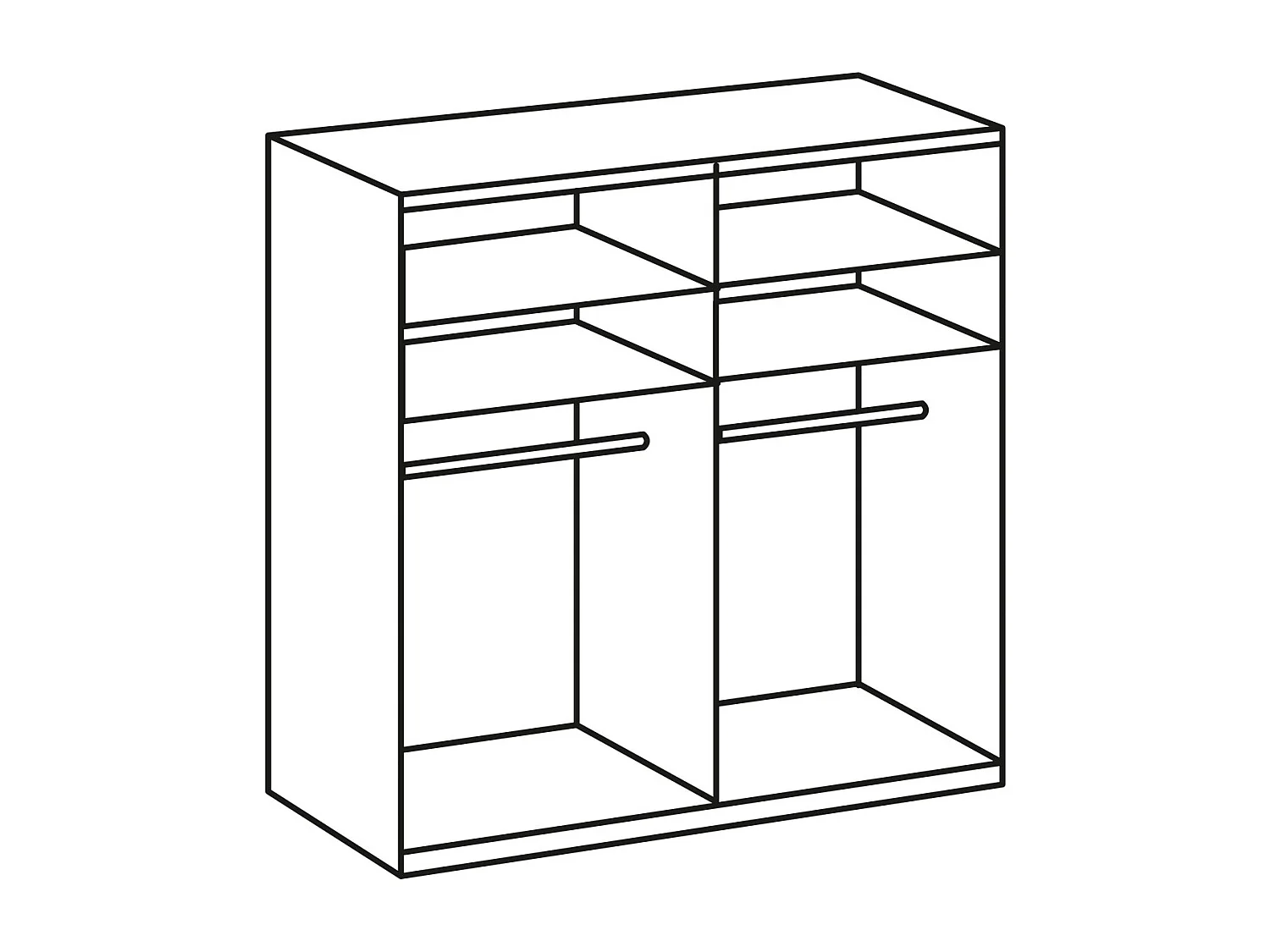 SCHWEBETÜRENSCHRANK Level weiß / Plankeneiche 200 / 65 / 236cm
