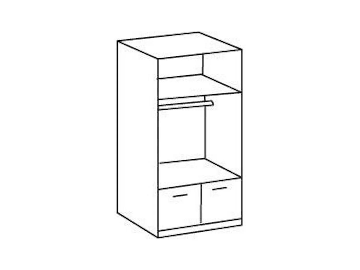 KLEIDERSCHRANK Nottingham graphit / Digitalprint Steel-Optik 90 / 58 / 198cm