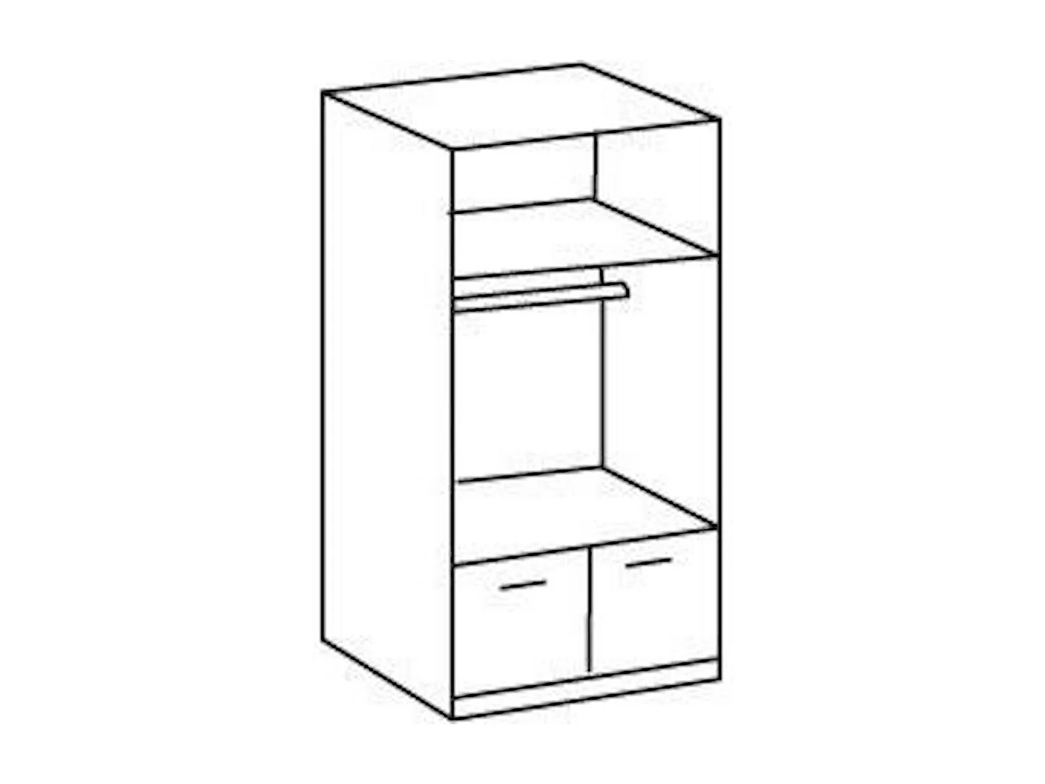 KLEIDERSCHRANK Nottingham graphit / Digitalprint Steel-Optik 90 / 58 / 198cm