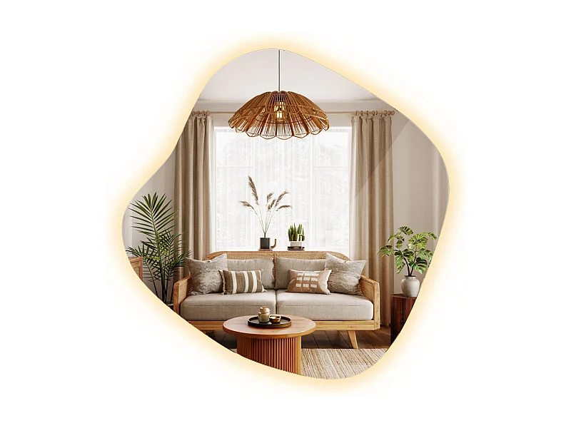 LED Standspiegel rahmenlos mit warmem Licht modernes Design für Schlafzimmer oder Bad 48,3x47,9 Tulup