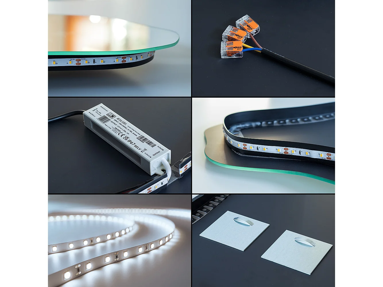 Rahmenloser LED Spiegel runde Form kaltes Licht stilvoll und elegant 80x80 Tulup