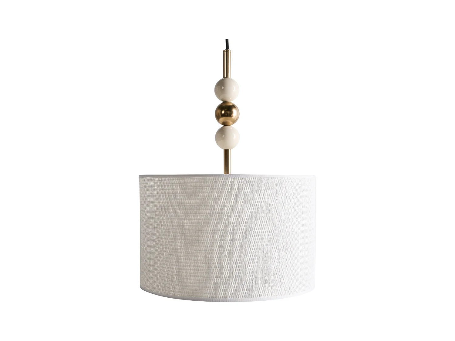 Lampe suspension LOKY Métal Laiton/beige