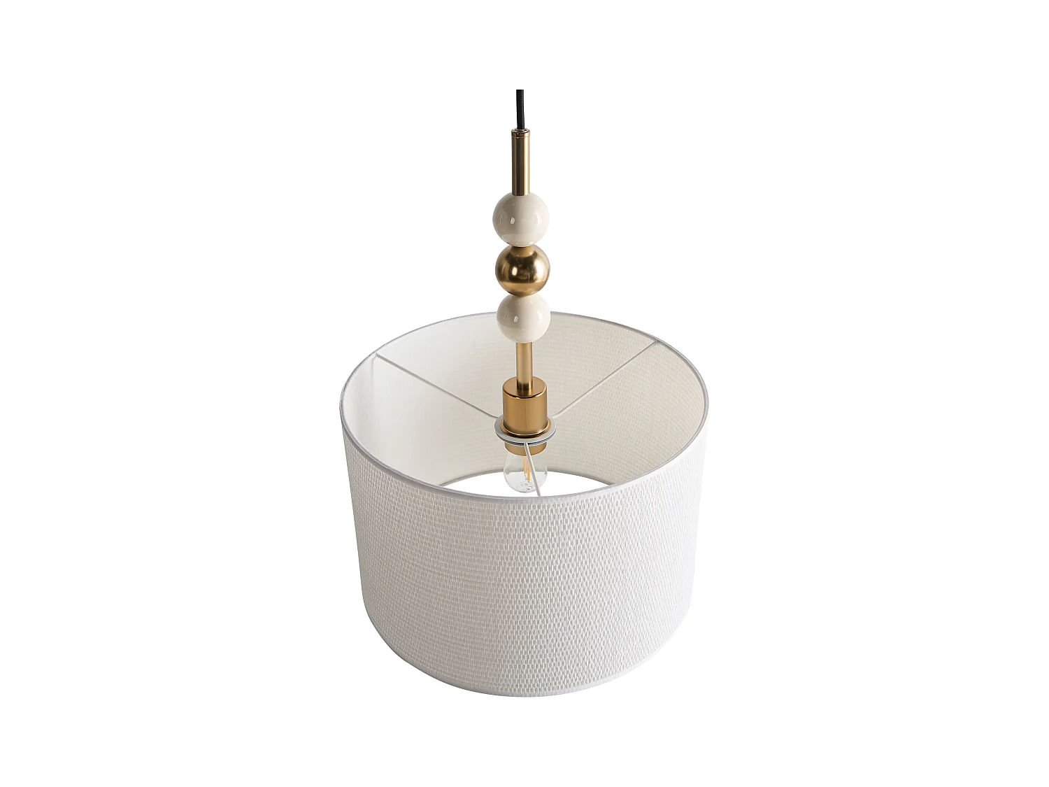 Lampe suspension LOKY Métal Laiton/beige