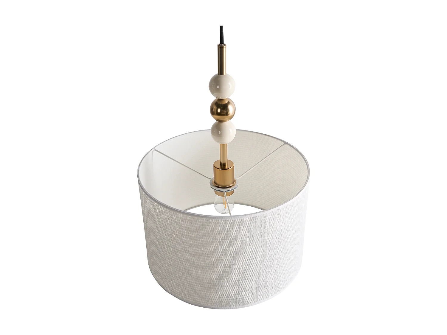 Lampe suspension LOKY Métal Laiton/beige