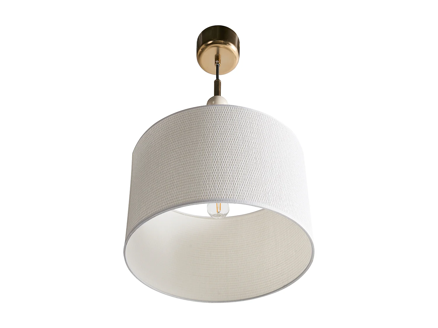 Lampe suspension LOKY Métal Laiton/beige