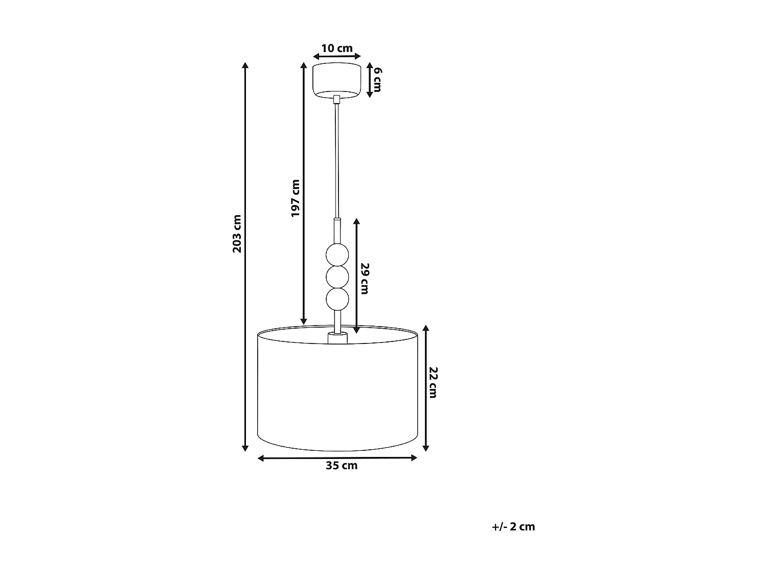 Lampe suspension LOKY Métal Laiton/beige