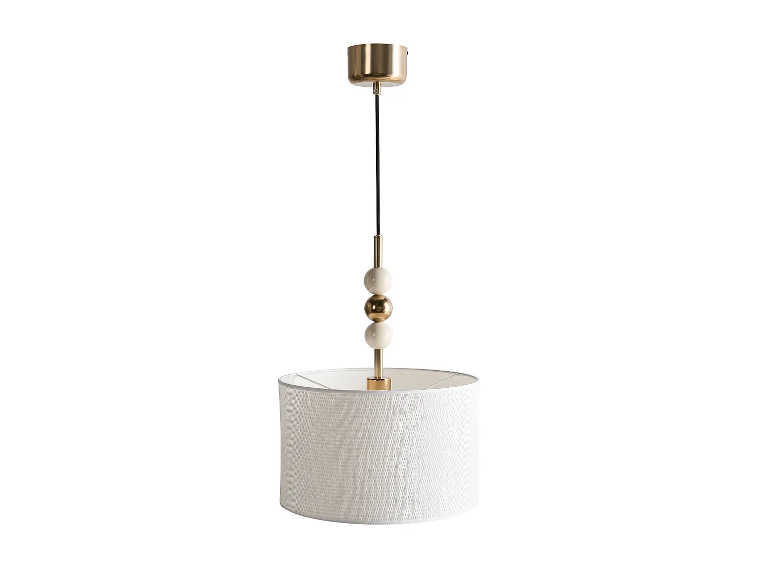 Lampe suspension LOKY Métal Laiton/beige