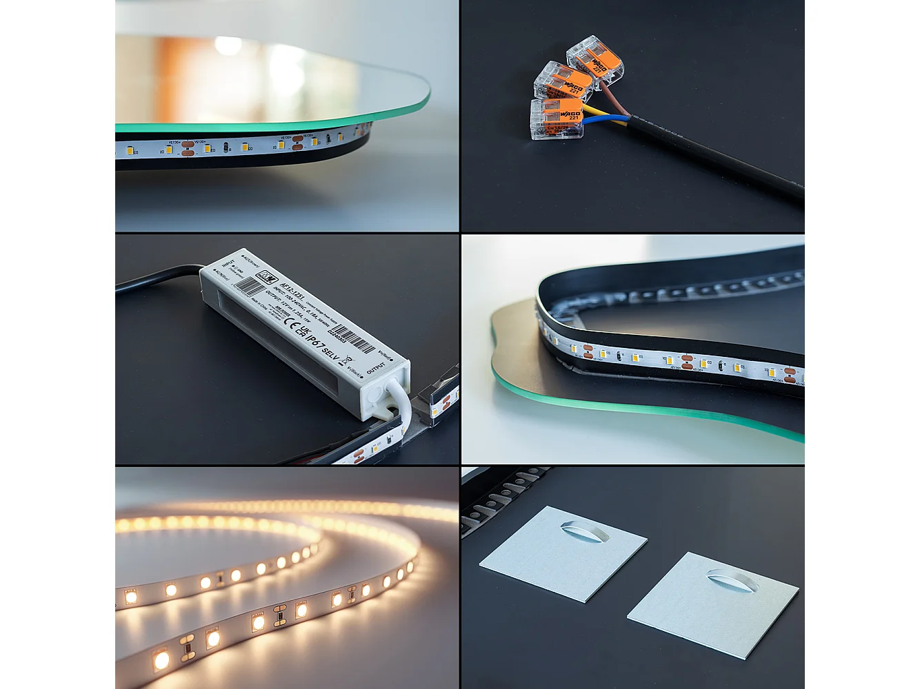 Moderner LED Spiegel ohne Rahmen runde Form warmes Licht für zeitgenössische Räume 80x80 Tulup