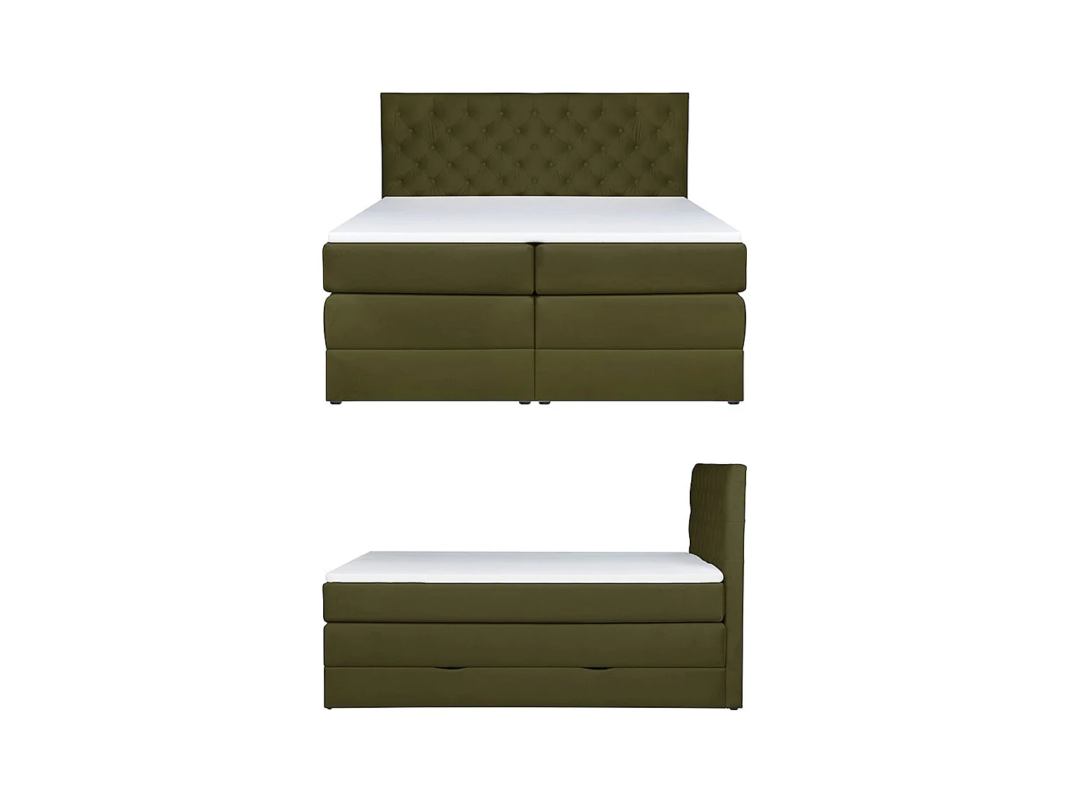 BOXSPRINGBETT Jahvis oliv 163 / 212 / 123cm