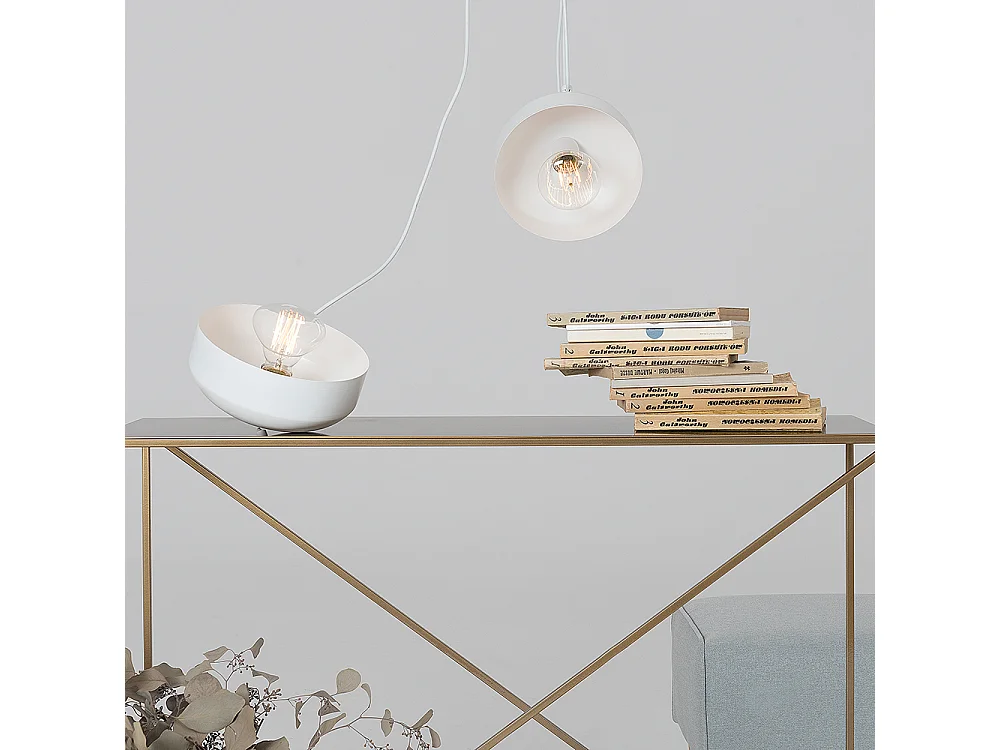 Lustre 0,12 m blanc popo plat 2