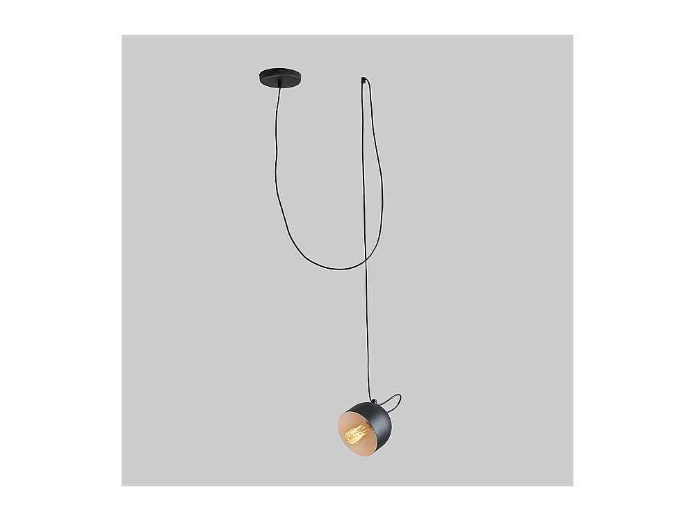 Luminaire de plafond POPO 1, noir, Ø 15 cm