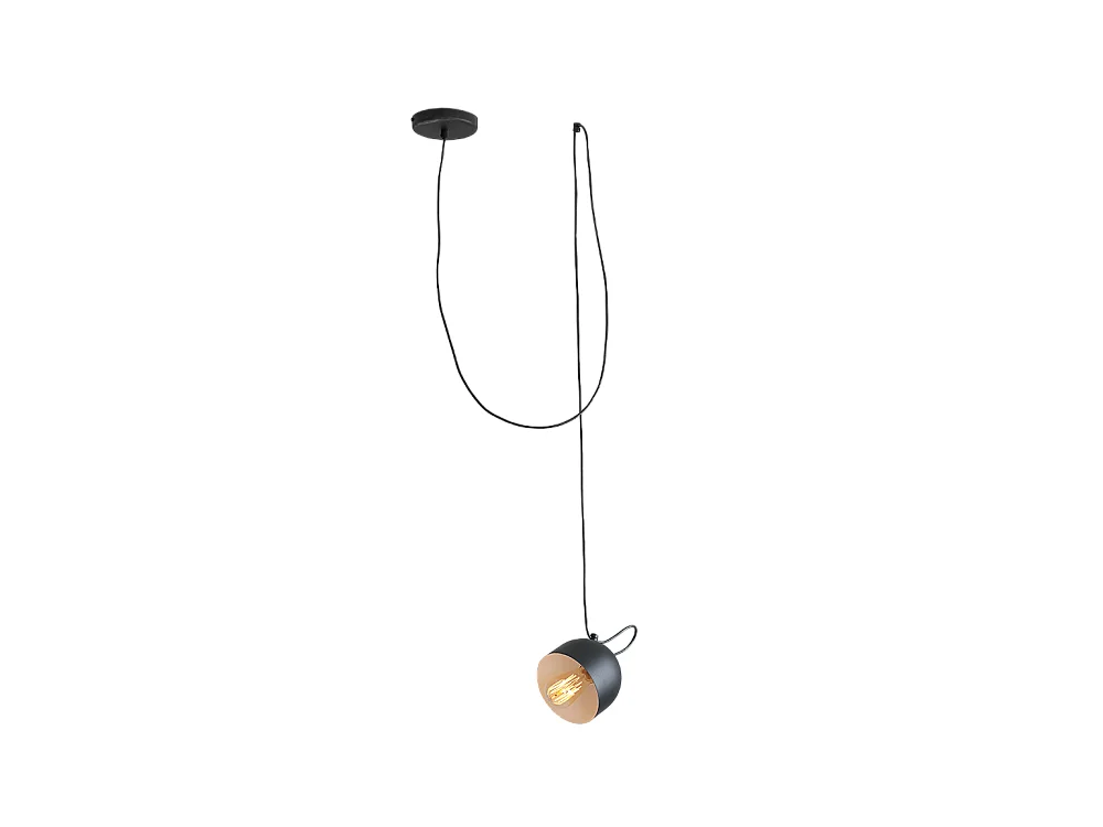 Luminaire de plafond POPO 1, noir, Ø 15 cm