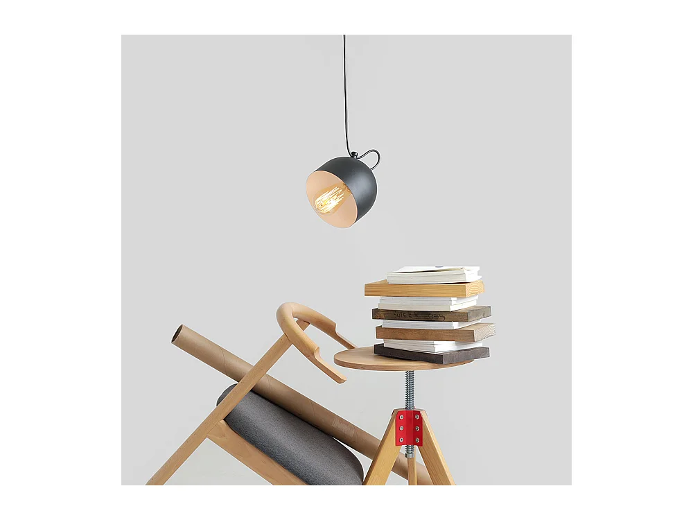 Luminaire de plafond POPO 1, noir, Ø 15 cm