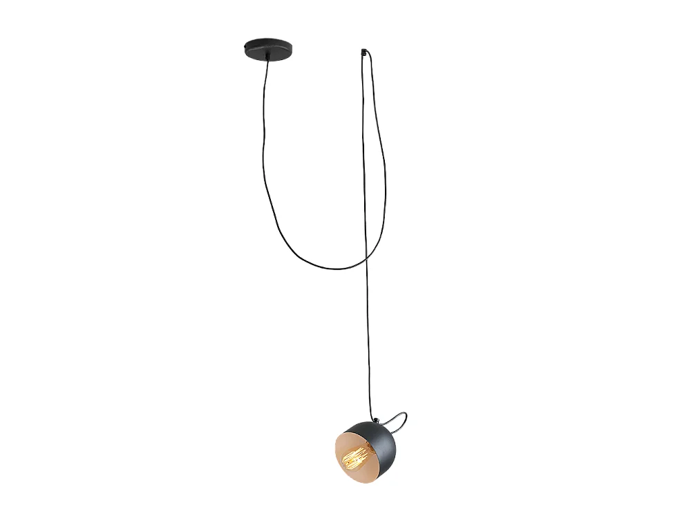 Luminaire de plafond POPO 1, noir, Ø 15 cm