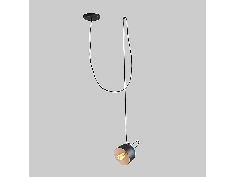 Luminaire de plafond POPO 1, noir, Ø 15 cm