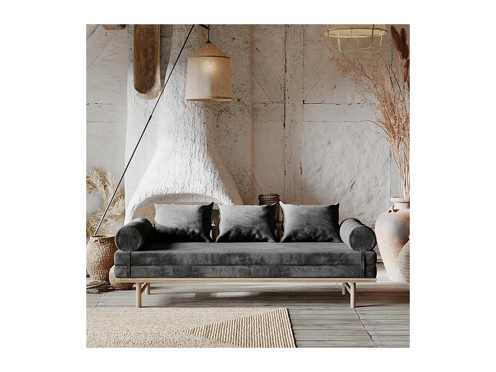 Tagesbett 201x74x70 cm Natur Graphit Le MAR