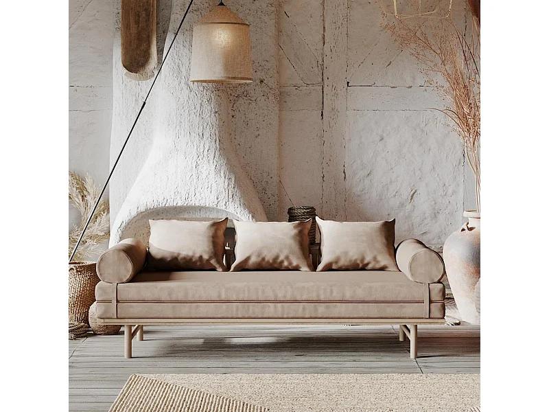 Tagesbett 2,01x0,74x0,7 m beige Le MAR