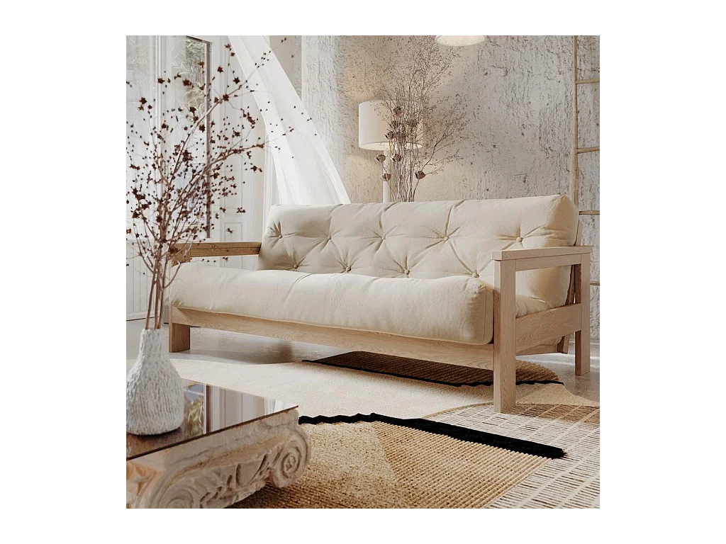 Schlafsofa 2,1x1,05x0,83 m creme Mexiko