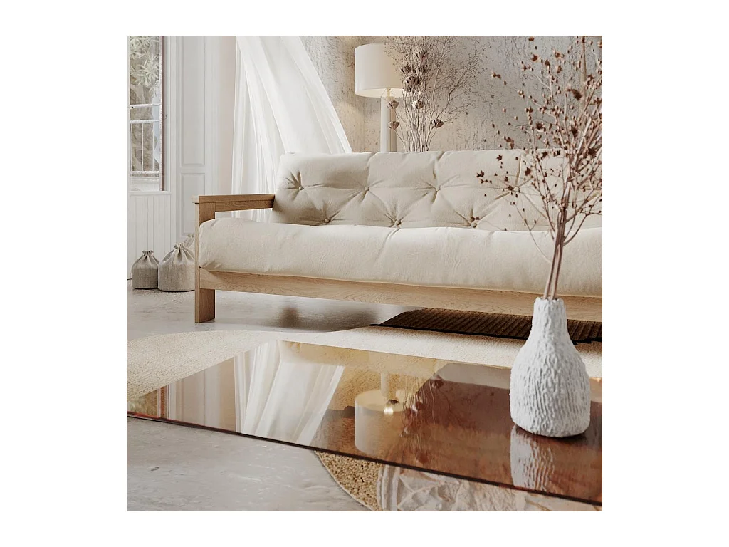 Schlafsofa 2,1x1,05x0,83 m creme Mexiko