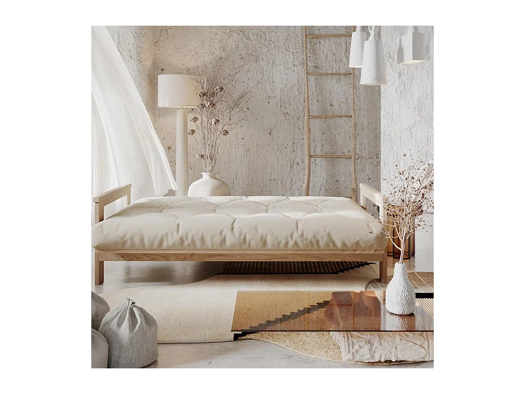 Schlafsofa 2,1x1,05x0,83 m creme Mexiko