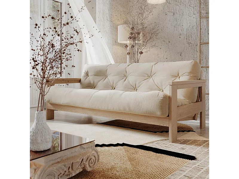 Schlafsofa 2,1x1,05x0,83 m creme Mexiko