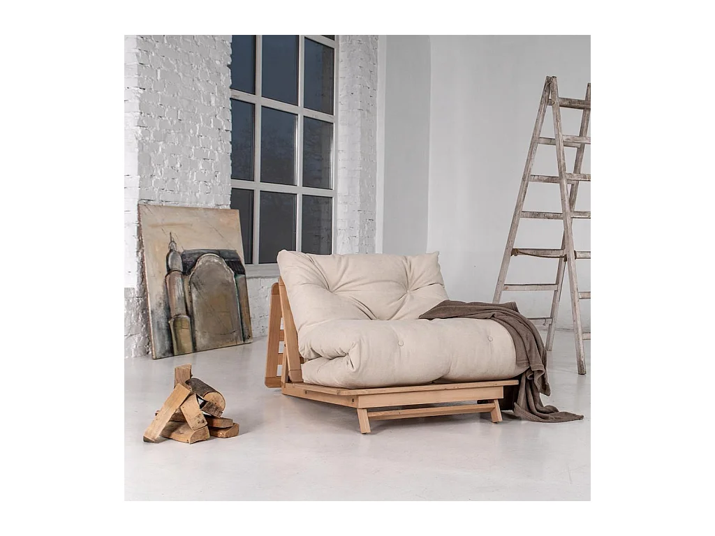 Futonsofa 90x115x80 cm Creme Layti