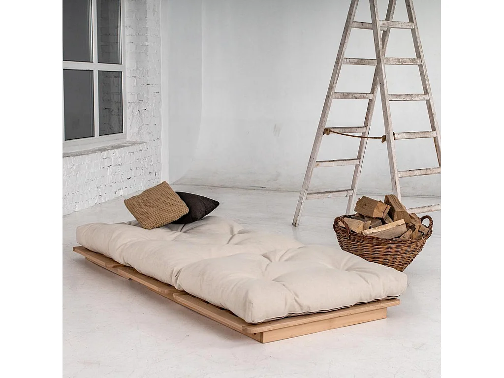 Futonsofa 90x115x80 cm Creme Layti