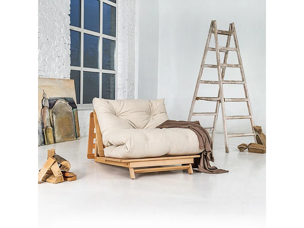 Futonsofa 90x115x80 cm Creme Layti