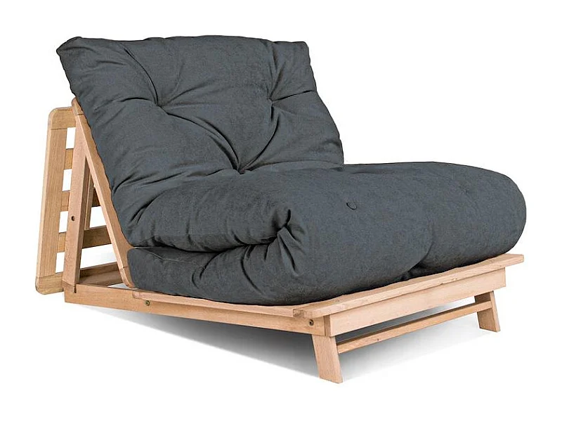Canapé futon 0,9x1,15x0,8 m graphite layti