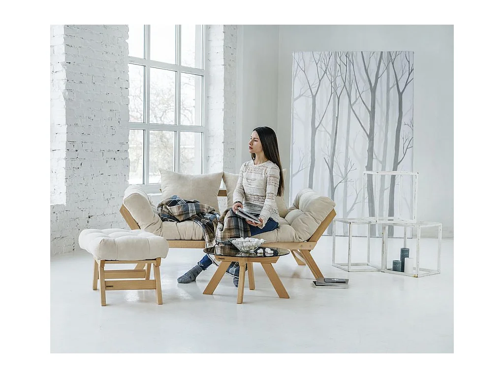 Schlafsofa 1,7x0,83x0,8 m creme Allegro