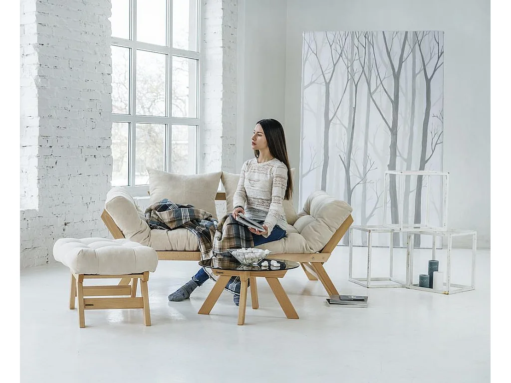 Schlafsofa 1,7x0,83x0,8 m creme Allegro