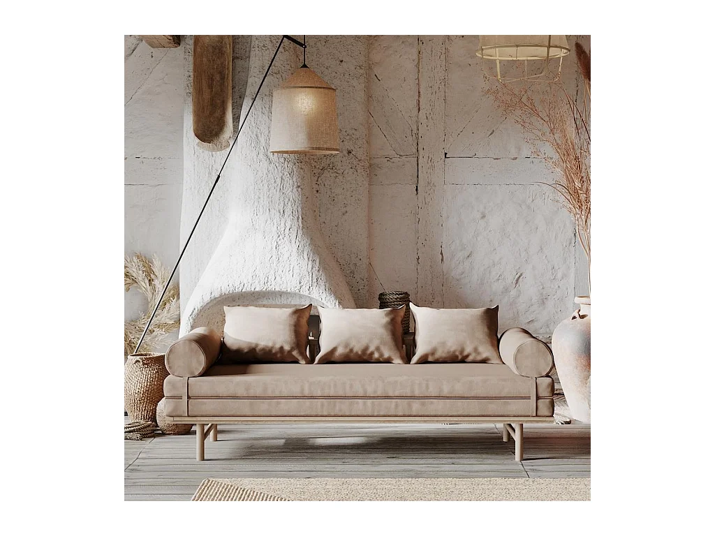 Tagesbett 2,01x0,74x0,7 m Beige Le MAR