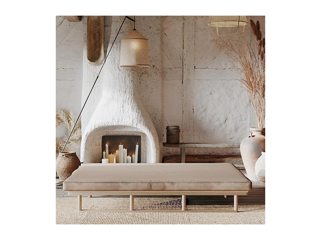 Tagesbett 2,01x0,74x0,7 m Beige Le MAR